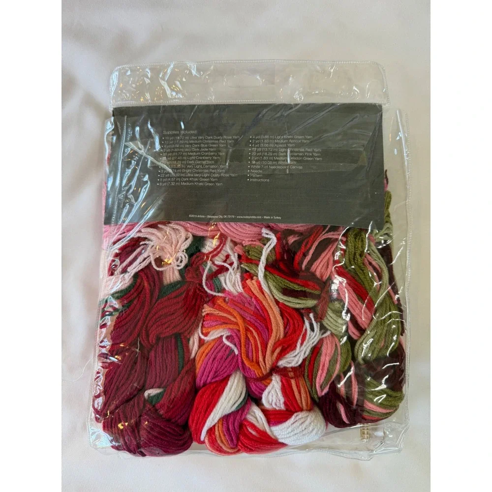 Counted Cross-Stitch Kit Pink Peony Floral Artiste Big Stitch 16x16 Zweigart DIY